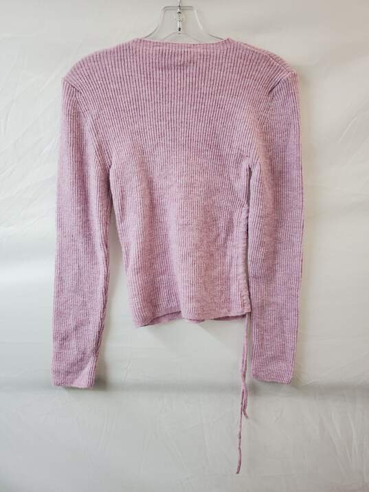 Zara Pink Ribbed Acrylic Sweater Size L image number 2