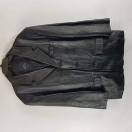 City Jones New York Men Button Up Leather Jacket M 40S
