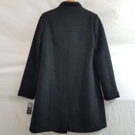 Kenneth Cole Women's Asymmetrical Pressed Boucle Wool Pea Coat Black Size S image number 2