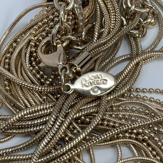Designer Joan Rivers Gold-Tone Multi Strand Tassel Pendant Necklace image number 4