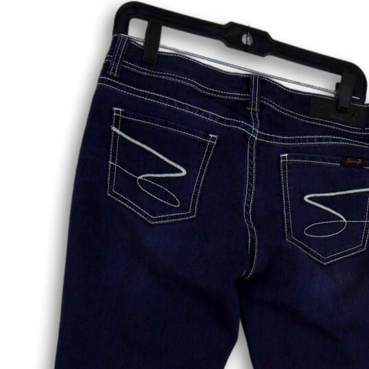 Womens Blue Dark Wash Pockets Regular Fit Denim Bootcut Jeans Size 8 image number 4