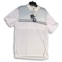 NWT PGA Tour Mens White Gray Pro Series Short Sleeve Rugby Polo Shirt Size XL