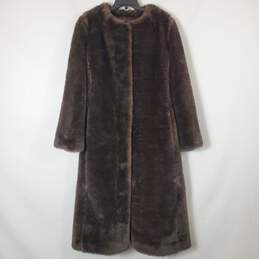BCBG Max Azria Women Brown Fur Coat M