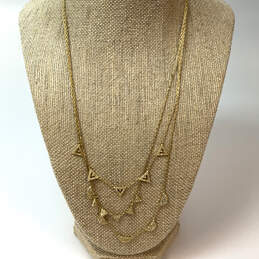 Designer Stella & Dot Gold-Tone Rhinestones Multi Strand Chain Necklace