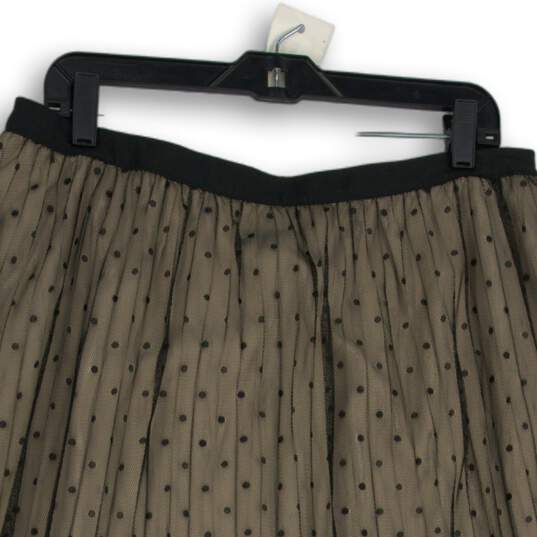 NWT Worthington Womens Black Beige Lace Scalloped Hem A-Line Skirt Size 14 image number 3