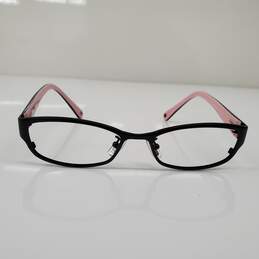 Coach 'Willow' Satin Black & Pink Slim Rectangular Eyeglasses Frames
