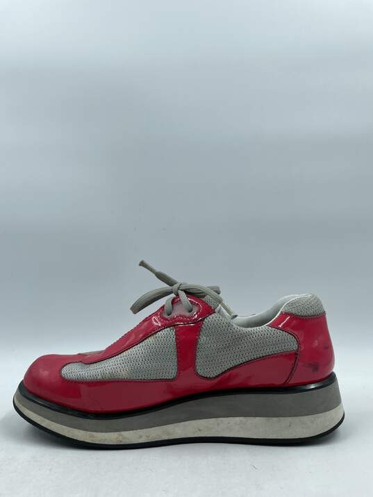 Authentic Prada America's Cup Platform Red Sneakers W 7.5 image number 2