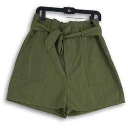 BB Dakota Steve Madden Womens Green Seaside Cinch Paperbag Shorts Size XL
