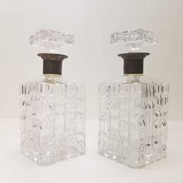 2 Vintage Cut Glass Austria Crystal Decanters