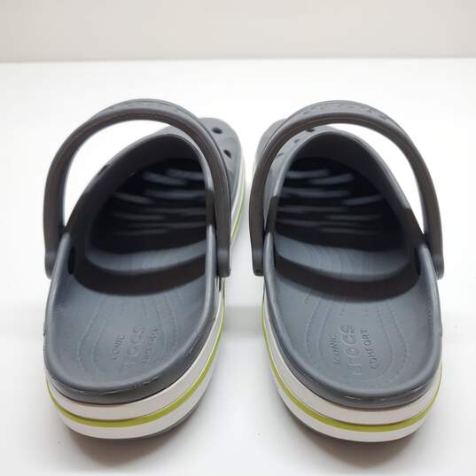 Crocs  Gray Green Logo Clogs Mules Size M10/W12 image number 3