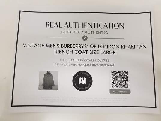 Burberrys of London Khaki Coat Men's Size L image number 3