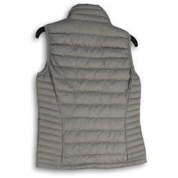 Womens Gray Mock Neck Sleeveless Full-Zip Puffer Vest Size Small alternative image