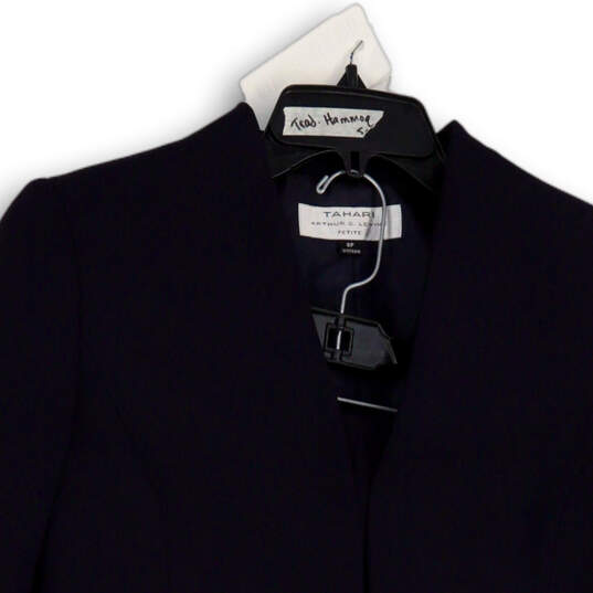 Mens Blue Collared Long Sleeve Front Pockets Formal Blazer Jacket Size 8P image number 1