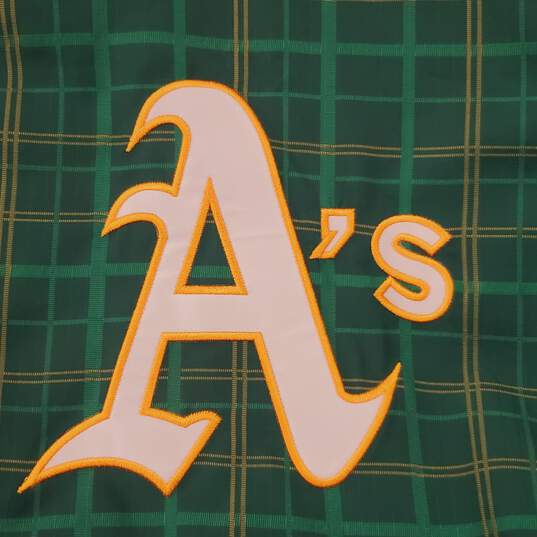Mitchell & Ness MLB Men Green Plaid A's Jacket XL image number 6