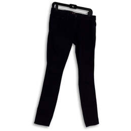 Womens Blue Denim Pockets Dark Wash Stretch Skinny Jeans Size 28