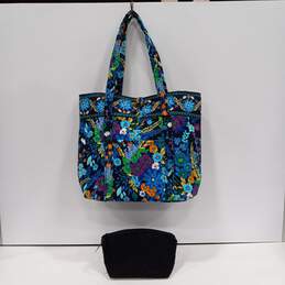 Vera Bradley Black Accessory Bag & Multicolor Tote Bag 2pc Bundle