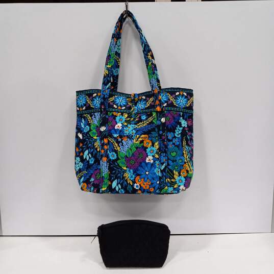 Vera Bradley Black Accessory Bag & Multicolor Tote Bag 2pc Bundle image number 1