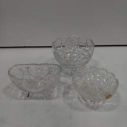 Lot of 3 Assorted Crystal Candy Dishes