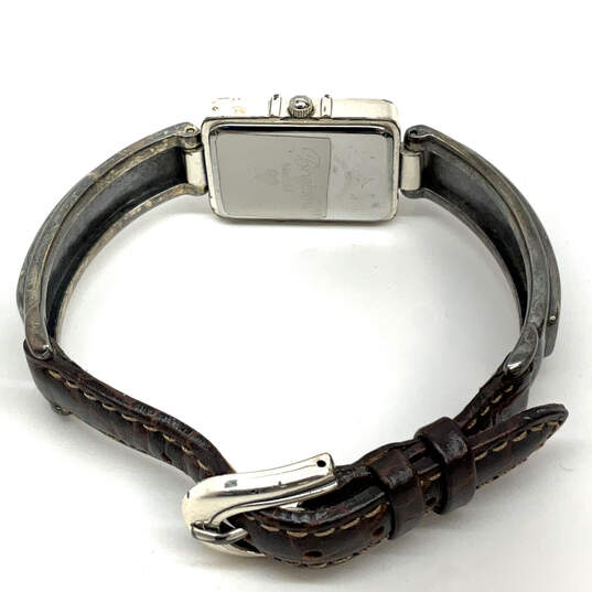 Designer Brighton Madrid Silver Leather Adjustable Quartz Analog Wristwatch image number 2