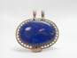 Tibetan Sterling Silver Oval Lapis Statement Pendant 29.5g image number 4