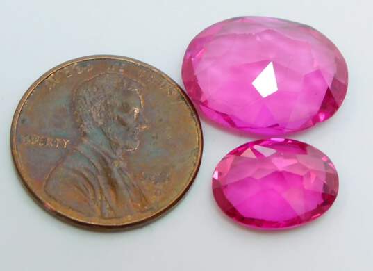 Loose Oval Cut Lab Created Ruby Gemstones 3.7g image number 6