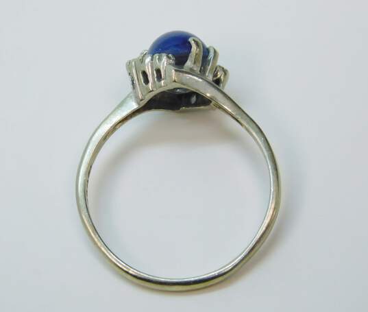 Elegant 10K White Gold Star Sapphire & Quartz Ring for Repair 2.8g image number 2
