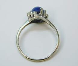 Elegant 10K White Gold Star Sapphire & Quartz Ring for Repair 2.8g alternative image