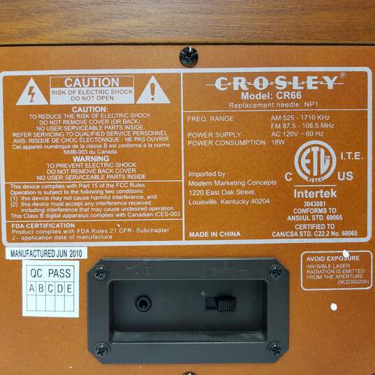 Crosley CR66 Record Player/Cassette/Radio/CD image number 6