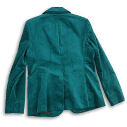 NWT Womens Green Long Sleeve Peak Lapel One-Button Blazer Size 10 alternative image