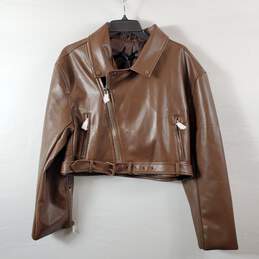 Lioness Women Brown Pleather Jacket XS NWT