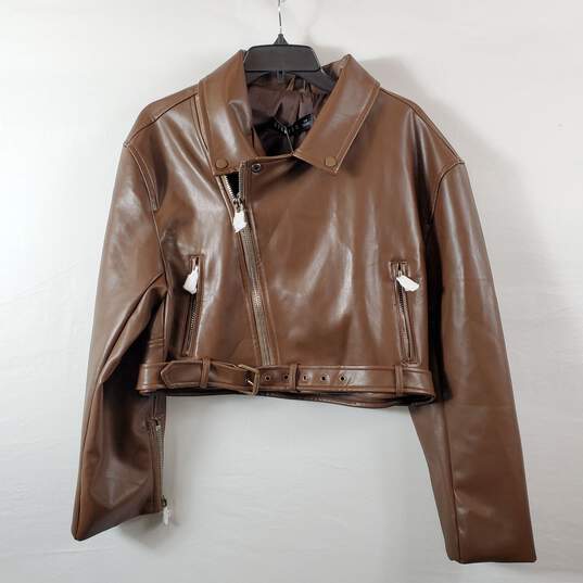 Lioness Women Brown Pleather Jacket XS NWT image number 1