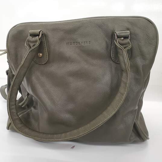 The Wanderer's Travel Co. Olive Green Soft Leather Large Carry-On Weekender Bag image number 3