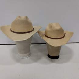 2pc Set of Men's Atwood Straw Western Hats Sz XS/L