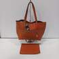Orange Tote Bag with Cosmetic Bag image number 1