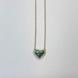 Designer Kendra Scott Gold-Tone Ari Heart Abalone Shell Pendant Necklace alternative image