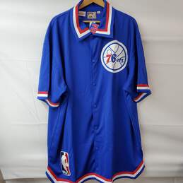 Mitchell & Ness NBA Hardwood Classics Sixers 76ers Short Sleeve Snap Shirt 60