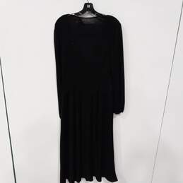 Adrianna Papell Women's Black Faux Wrap V-Neck Maxi Dress Size 14 alternative image