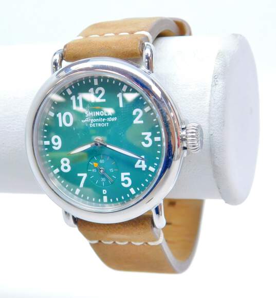Shinola S0100300749 Detroit Stainless Steel Green Dial Sapphire Crystal Watch 57.1g image number 4