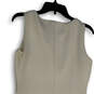 Womens White Studded Sleeveless Round Neck Back Zip Short Sheath Dress Sz 8 image number 4