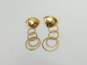 John Atencio Designer 14K Yellow Gold Hammered Interlocked Hoop Drop Dangle Earrings 6.1g image number 2