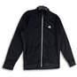 Womens Black Long Sleeve Mock Neck Full-Zip Activewear Track Jacket Size M image number 1