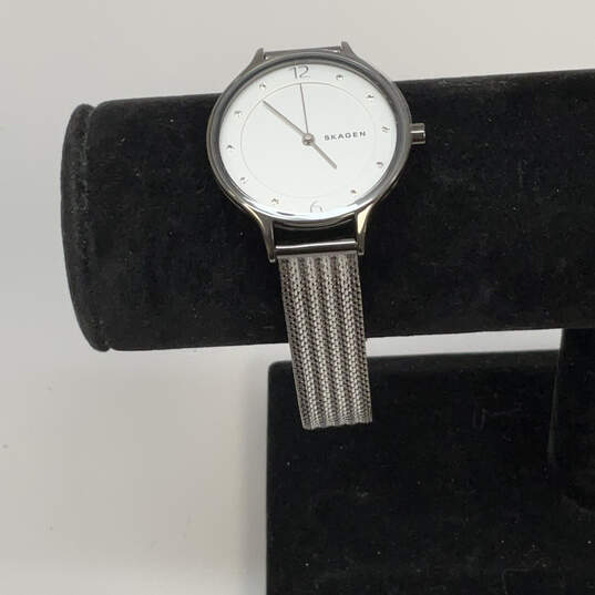 Designer Skagen SKW2750 Silver-Tone White Dial Stainless Steel Wristwatch image number 1