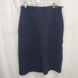 Vintage Geiger Collections Women's Dark Navy Wool Skirt Size 8