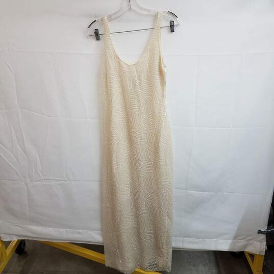 Zara ivory beaded sleeveless sheath maxi dress XS nwt image number 1