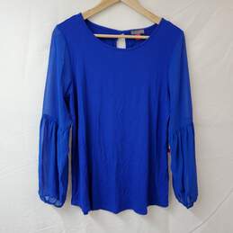 Vince Camuto Cobalt Blue LS Blouse Women's Small NWT