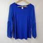 Vince Camuto Cobalt Blue LS Blouse Women's Small NWT image number 1