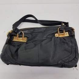 B. Makowsky Black Leather Shoulder Bag