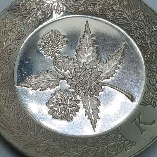 Franklin Mint Alphabet Sterling Silver Miniature Plates I, J, K, L 42.7g image number 3