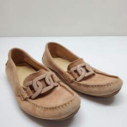 Piero Masetti Spain Women's Suede Moccasin With Chain Link Flats Size 38 alternative image