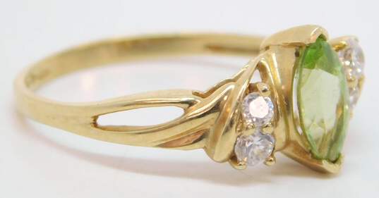 10K Yellow Gold Citrine & Cubic Zirconia Ring 1.8g image number 4